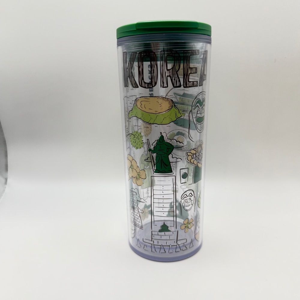 Retired Starbucks Korea Green Plastic Been There Series Travel To Go Tumbler
